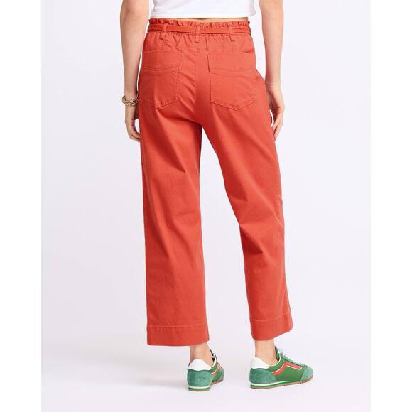 Democracy Skyrise Relaxed Straight Leg Pant With Belt Size 10P In Red $79 - Picture 2 of 4